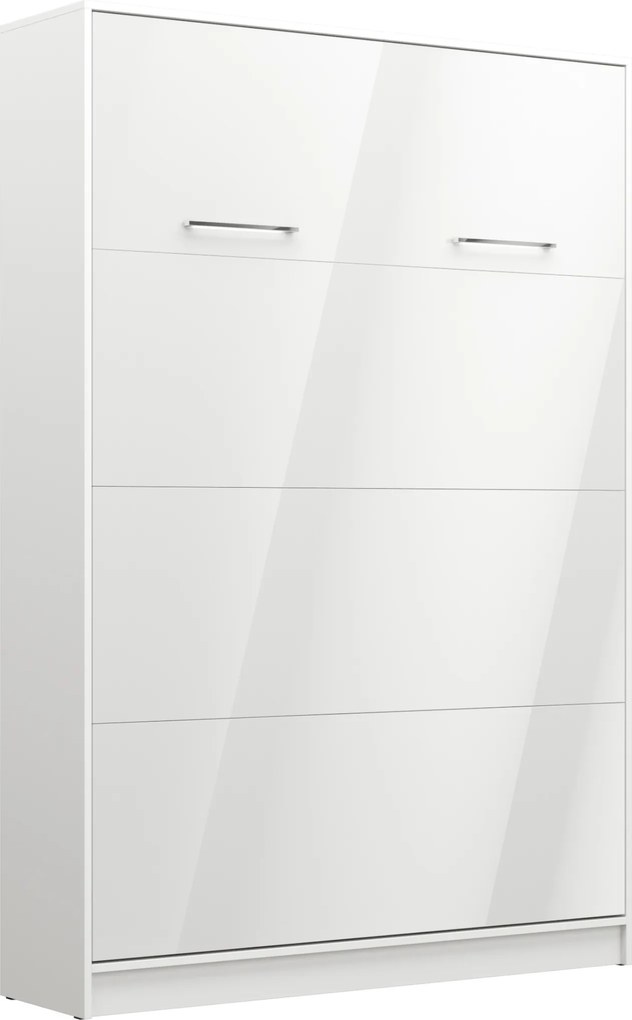 Półkotapczan pionowy New Elegance BASIC 90x200 | 120x200 | 140x200 w białym połysku na frontach z szafami do wyboru