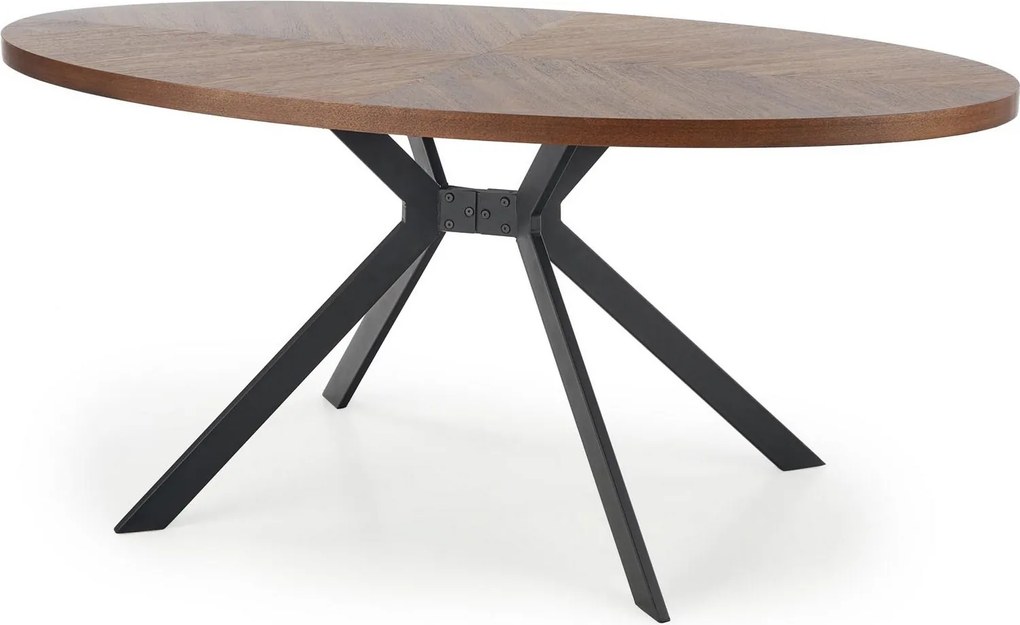 Loftowy stół z owalnym blatem orzechowym Locarno
