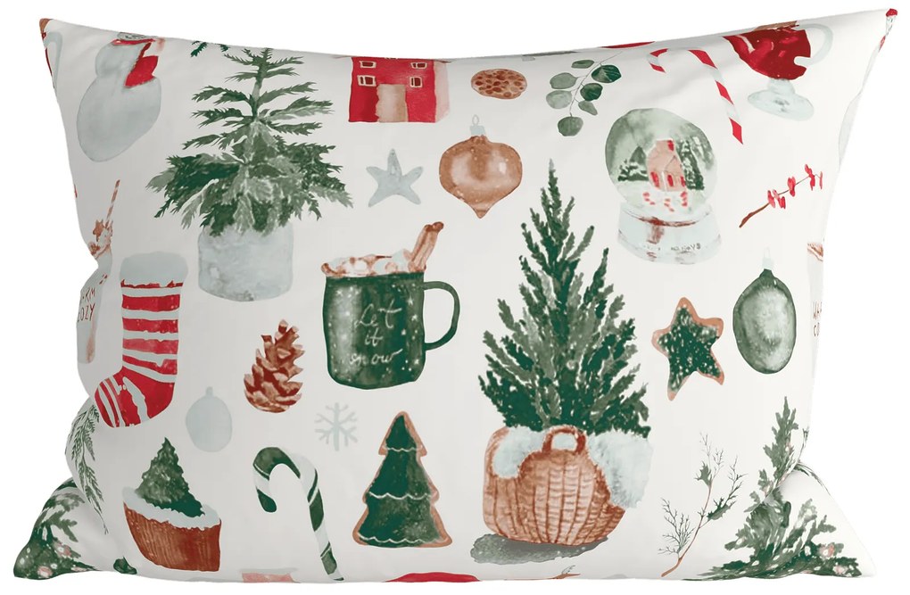 Zestaw 2 szt. dekoracyjnych poszewek na poduszki MAGIC CHRISTMAS 50x70 cm, biała