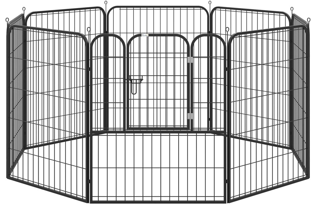 PawHut Wybieg dla zwierząt metalowa bramka konfigurowalny czarny 79x100cm | Aosom PL