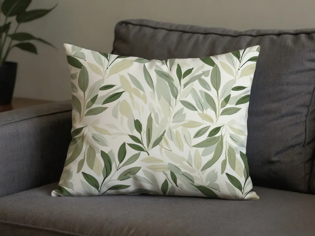 Poliestrowo-bawełniana poszewka na poduszkę FLORIBIRD POLY 50x70 cm, zielony
