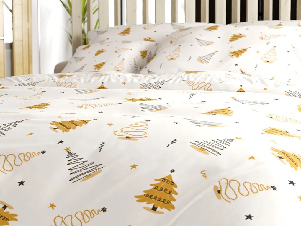 PrzytulneMieszkanie.pl PrzytulneMieszkanie.pl Bawełniana pościel FROST & GOLD biała Rozmiar pościeli: 70 x 90 cm | 140 x 200 cm