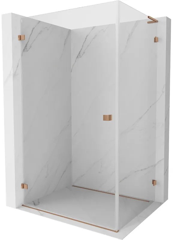 Mexen Lunar-B L kabina prysznicowa uchylna lewa 95 x 90 cm, transparent, miedź szczotkowana - 832L-095-090-65-00-L