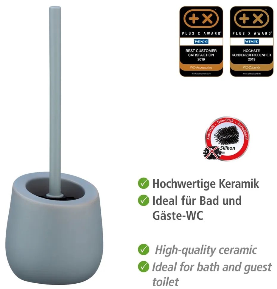 Szara ceramiczna szczotka do WC Wenko Badi