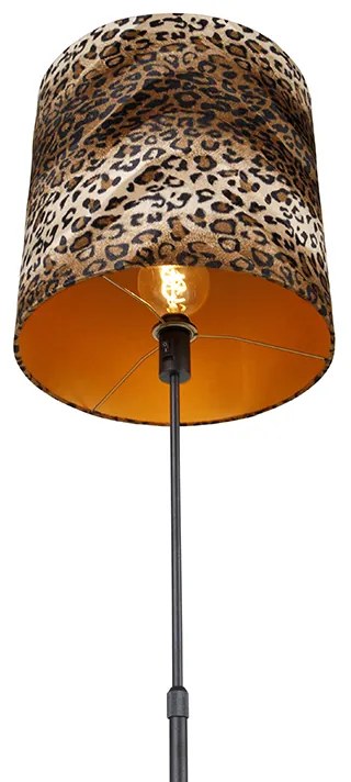 Lampa stojąca czarna klosz w leoparda 40 cm - Parte klasyczny/Antyczny Oswietlenie wewnetrzne