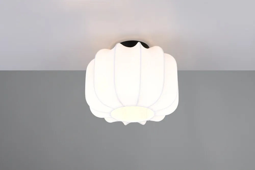 Biała metalowa lampa sufitowa z tekstylnym kloszem ø 25 cm Madleine – Reality