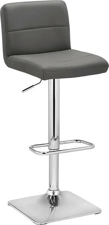 Hoker barowy z regulacją wysokości - sztuczna skóra - szary - GEODE