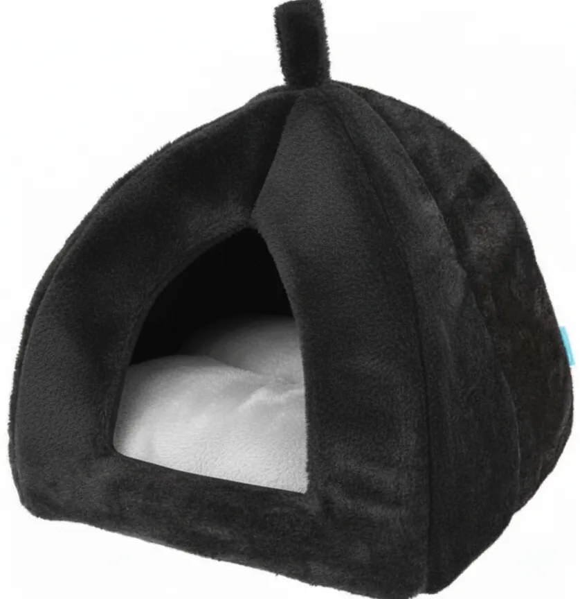 Pluszowe legowisko dla psa/kota HUISE 40x35 cm, czarno-szare