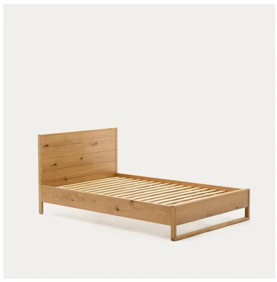 Łóżko jednoosobowe z litego drewna dębowego ze stelażem 90x190 cm Alguema – Kave Home