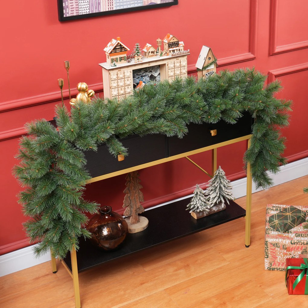 HOMCOM Girlanda świąteczna 1,8 m, dekoracja z 160 końcówkami, Zielona | Aosom PL