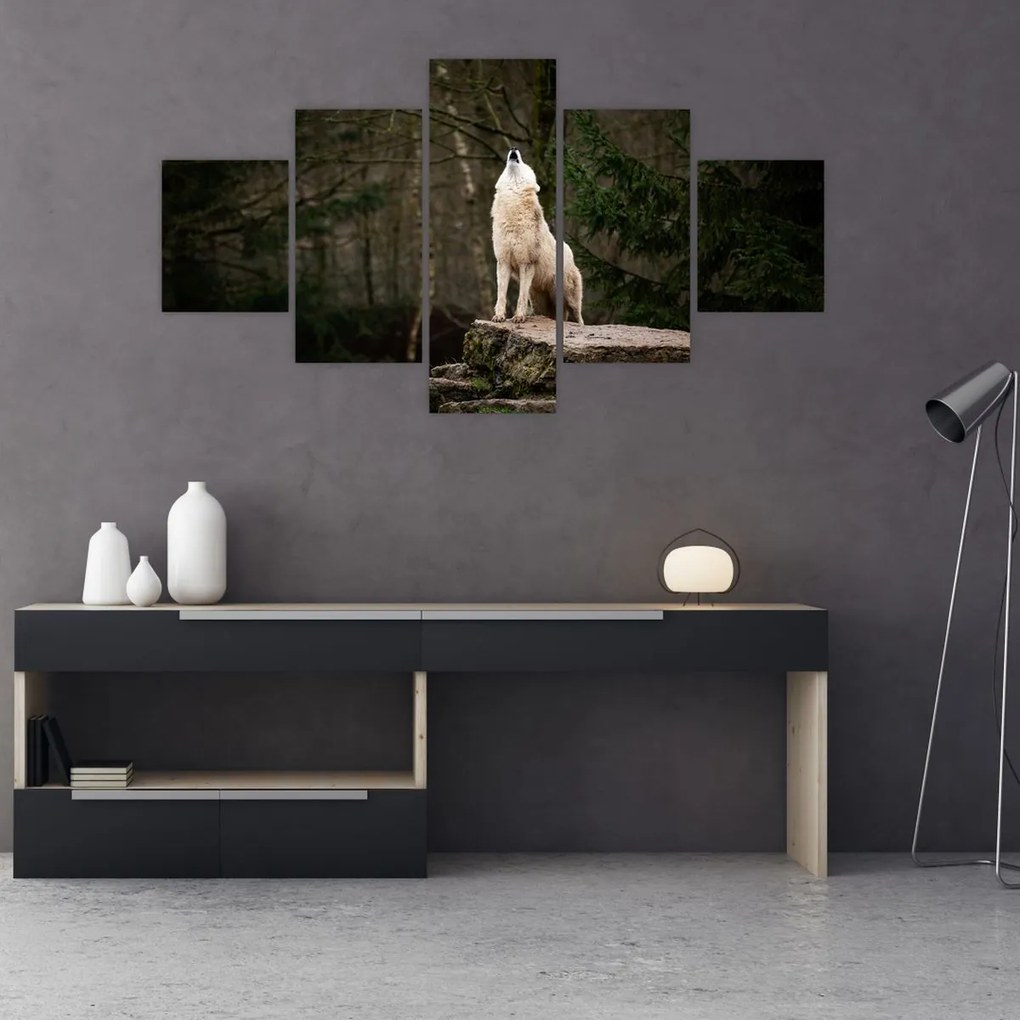 Obraz - Wycie wilka (125x70 cm)