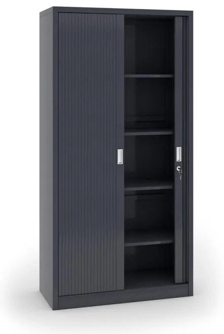 Szafa metalowa z drzwiami rolowanymi, 1990 x 1000 x 450 mm, ciemnoszary