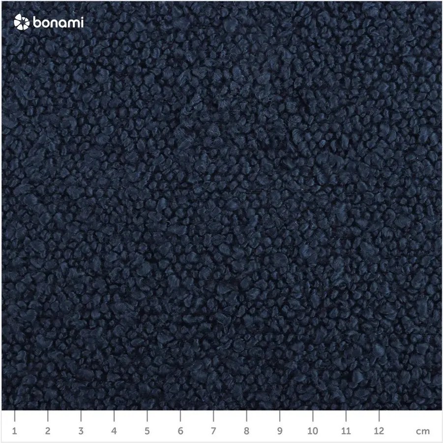 Ciemnoniebieska rozkładana sofa ze schowkiem z materiału bouclé 222 cm Bali – Cosmopolitan Design