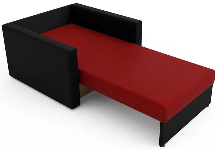Sofa Jednoosobowa Czerwony + Czarny D3-W87