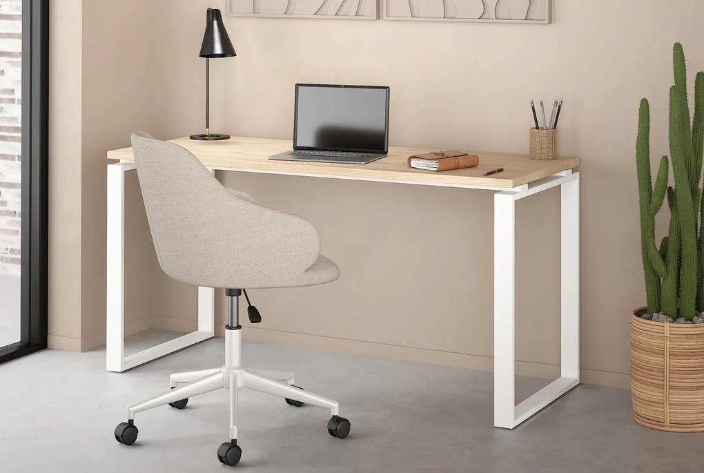 Biurko loft na płozach Sign 150 jackson hickory/biały mat