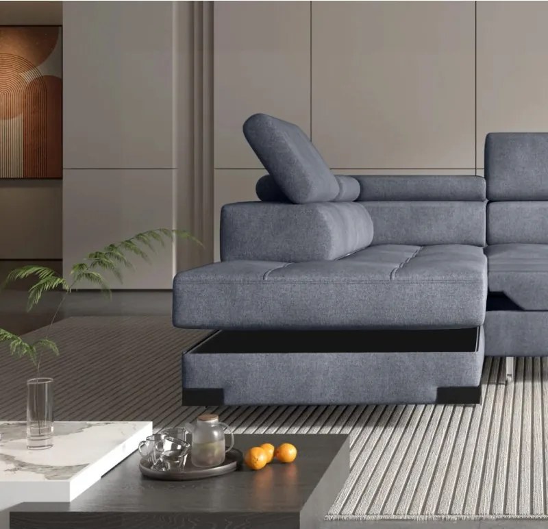 Narożnik EMPORIO L Lewostronny z funkcją spania Lewostronny w ktaninie SERENO 694 WERSAL