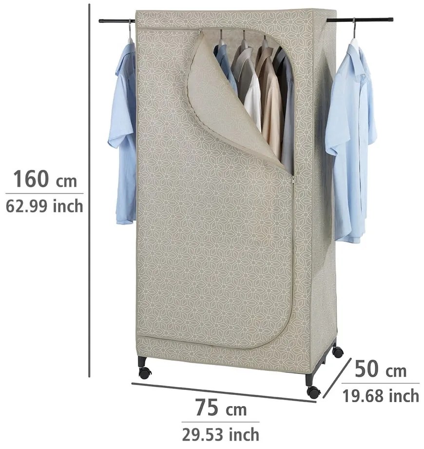 Beżowa tekstylna szafa 75x160 cm Balance – Wenko