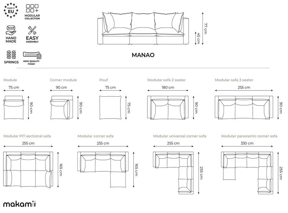 Podnóżek w kolorze khaki Manao – Makamii