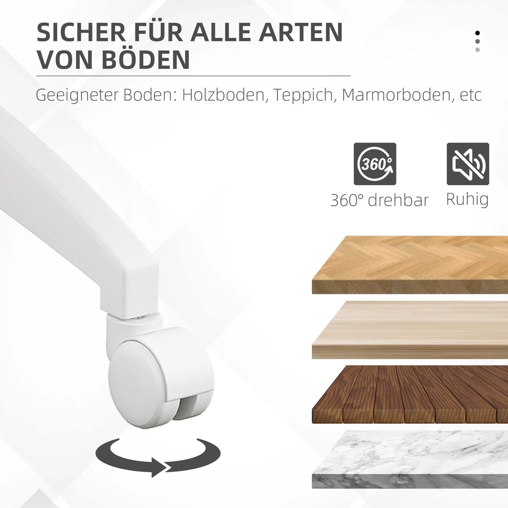 Vinsetto Fotel biurowy ergonomiczny obrotowy różowy z regulacją wysokości i funkcją kołysania | Aosom PL