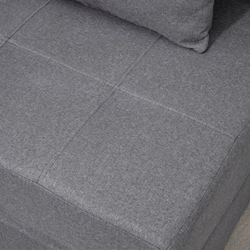 HOMCOM Rozkładana sofa Zdejmowany do czyszczenia Maksymalne obciążenie 100kg 70 cm x 70 cm x 61 cm Ciemnoszary | Aosom PL