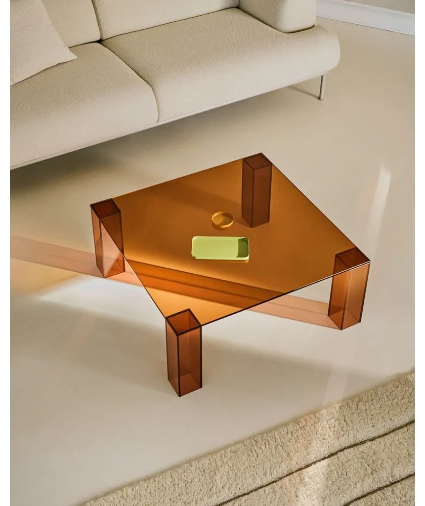 Brązowy szklany stolik 85x85 cm Adularia – Kave Home
