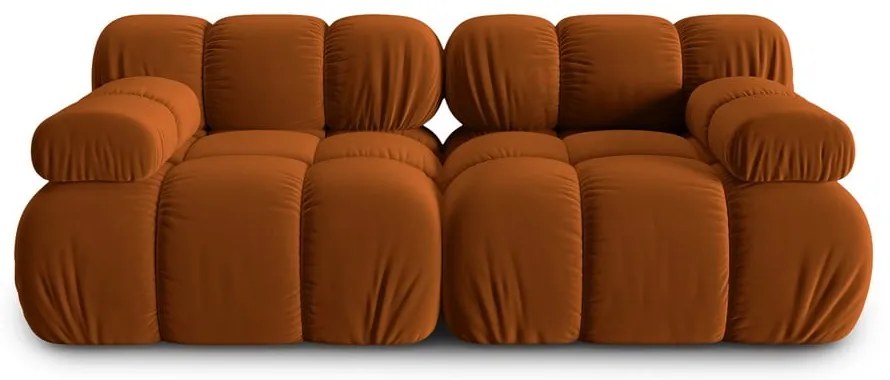 Pomarańczowa aksamitna sofa 188 cm Bellis – Micadoni Home