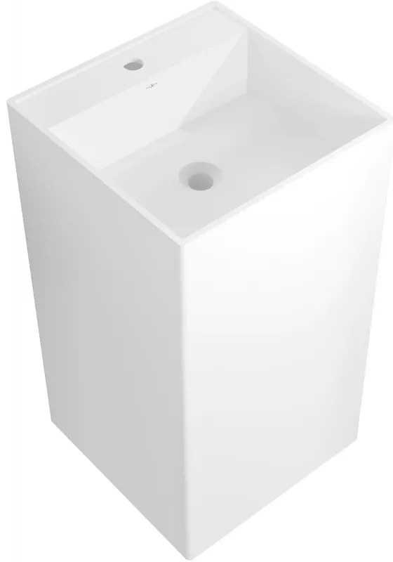 Mexen Belen umywalka wolnostojąca z konglomeratu 45 x 45 cm, biała mat - 26604500