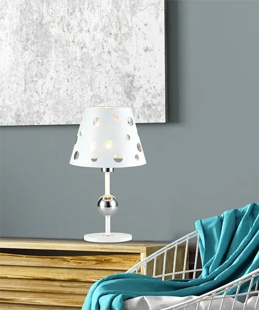 Biała nowoczesna lampa stołowa - D219 P1-C54