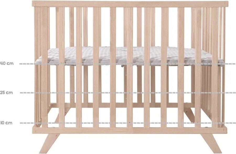 Kojec dla dzieci z litego drewna bukowego z regulowaną wysokością w naturalnym kolorze 75x100 cm Lil Planet – Roba