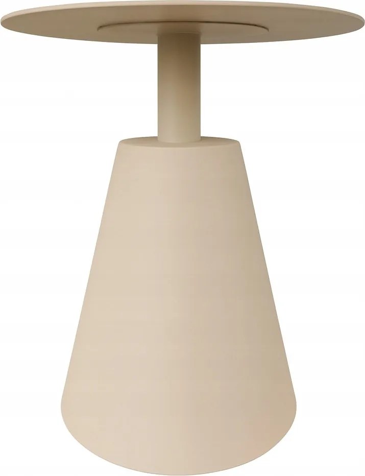 Stolik ogrodowy aluminiowy beżowy okrągły 40x40x50 cm lekki odporny taras