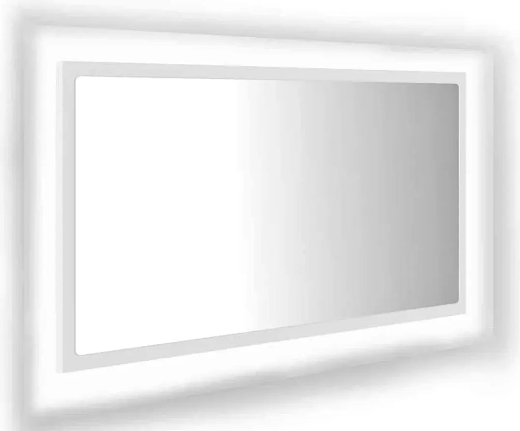Wiszące Lustro Led W Białej Ramie F6-S16