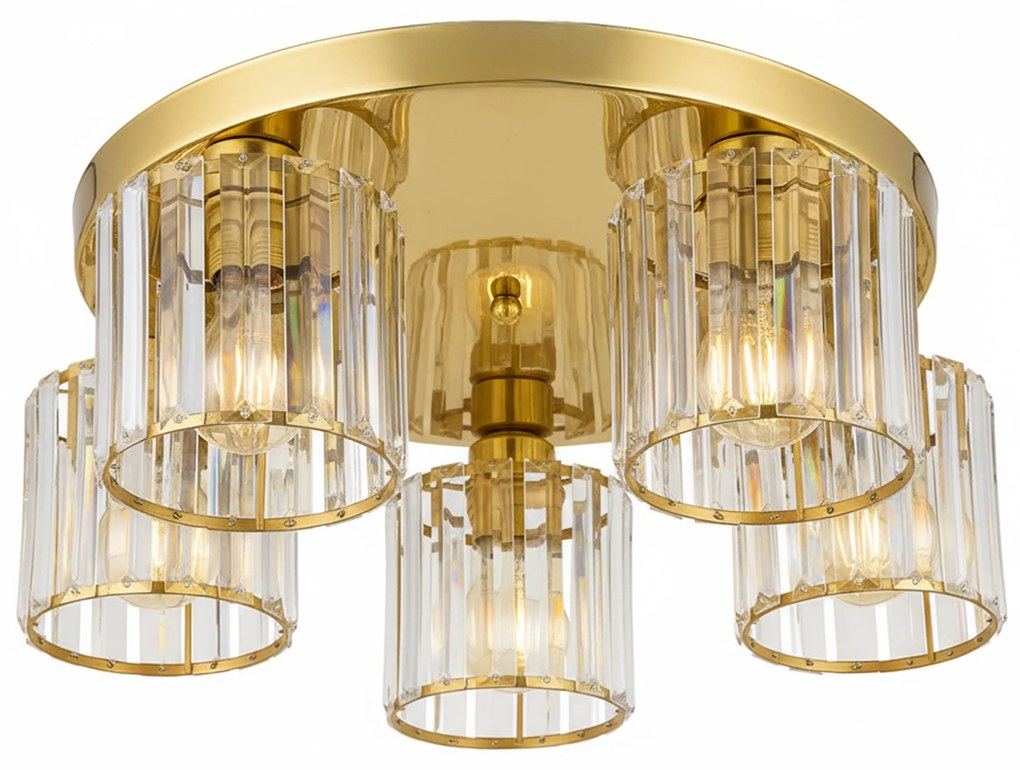 Lampa sufitowa kryształowa EBT024-5C ZŁOTA