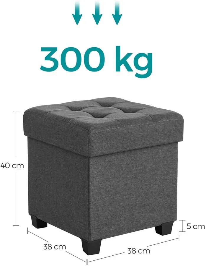 Ciemnoszara pufa ze schowkiem P8-A30