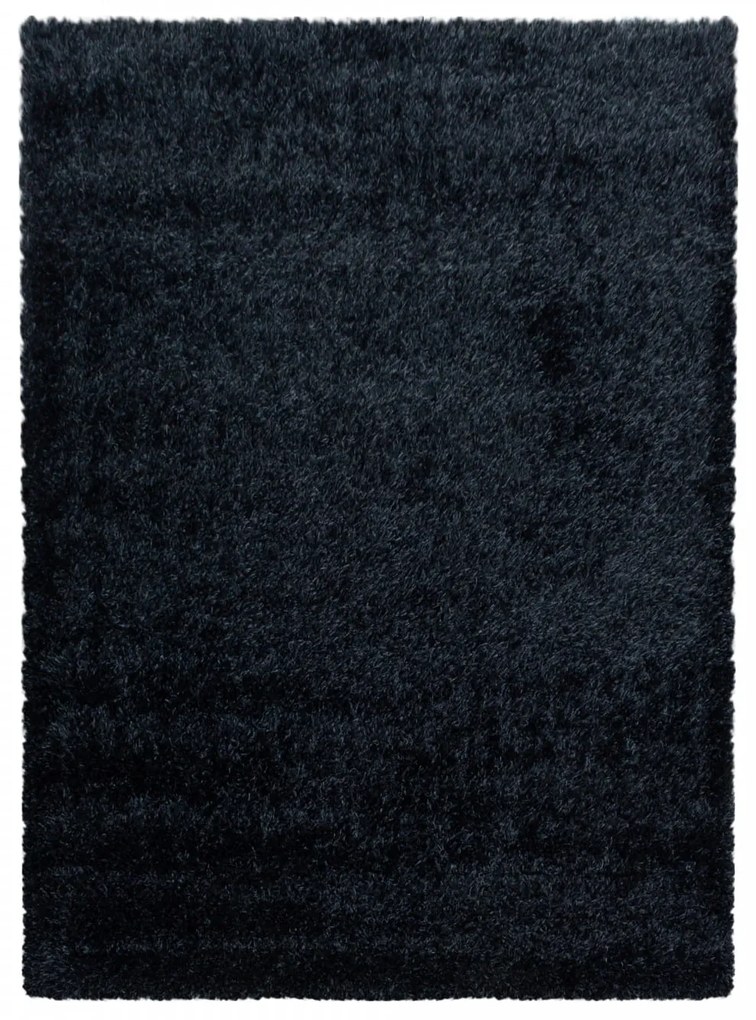 Dywan shaggy poliestrowy Brilliant czarny  140 cm x 200 cm