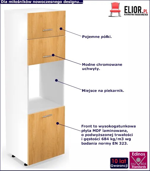 Kuchenna szafka do zabudowy piekarnika dąb miodowy - Vokres 15X