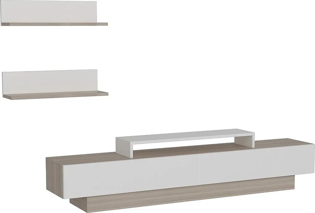 Nowoczesny stolik RTV – 180 cm – Biały i Cordoba – Płyta wiórowa