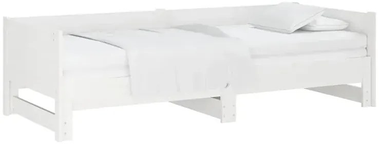 Białe łóżko rozsuwane sosnowe 2x(80x200) cm M8-T56