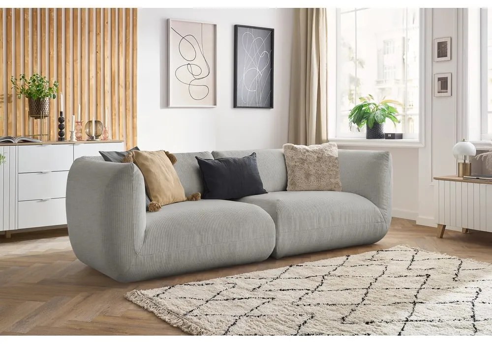 Beżowa sztruksowa sofa 260 cm Lecomte – Bobochic Paris