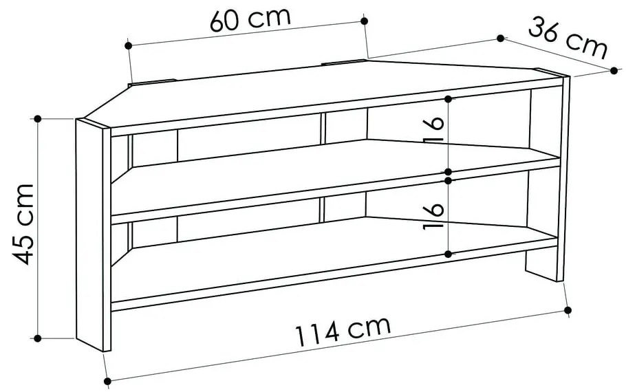 Szafka pod TV w dekorze dębu w naturalnym kolorze 114x45x36 cm Thales Corner – Kalune Design