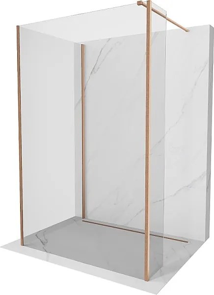 Mexen Kioto ścianka prysznicowa Walk-in 140 x 90 x 40 cm, transparent, miedź szczotkowana - 800-140-090-221-65-00-040