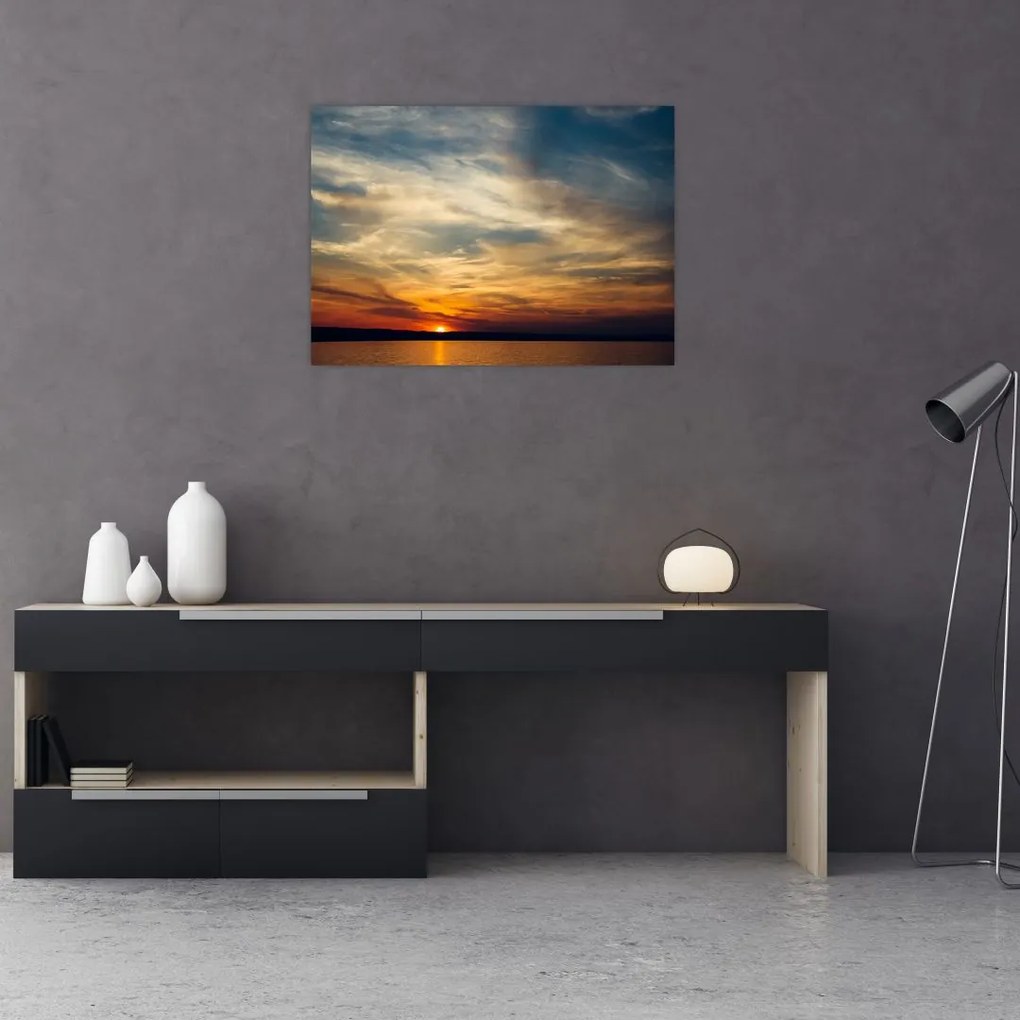Obraz na szkle zachodu słońca (70x50 cm)