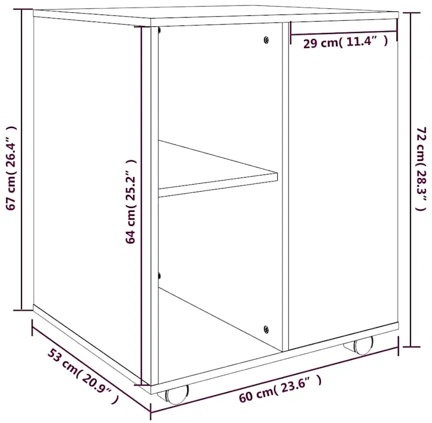Kontener do biurka w kolorze szarego drewna D3-A02