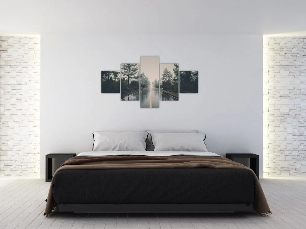 Obraz drogi w deszczu (125x70 cm)