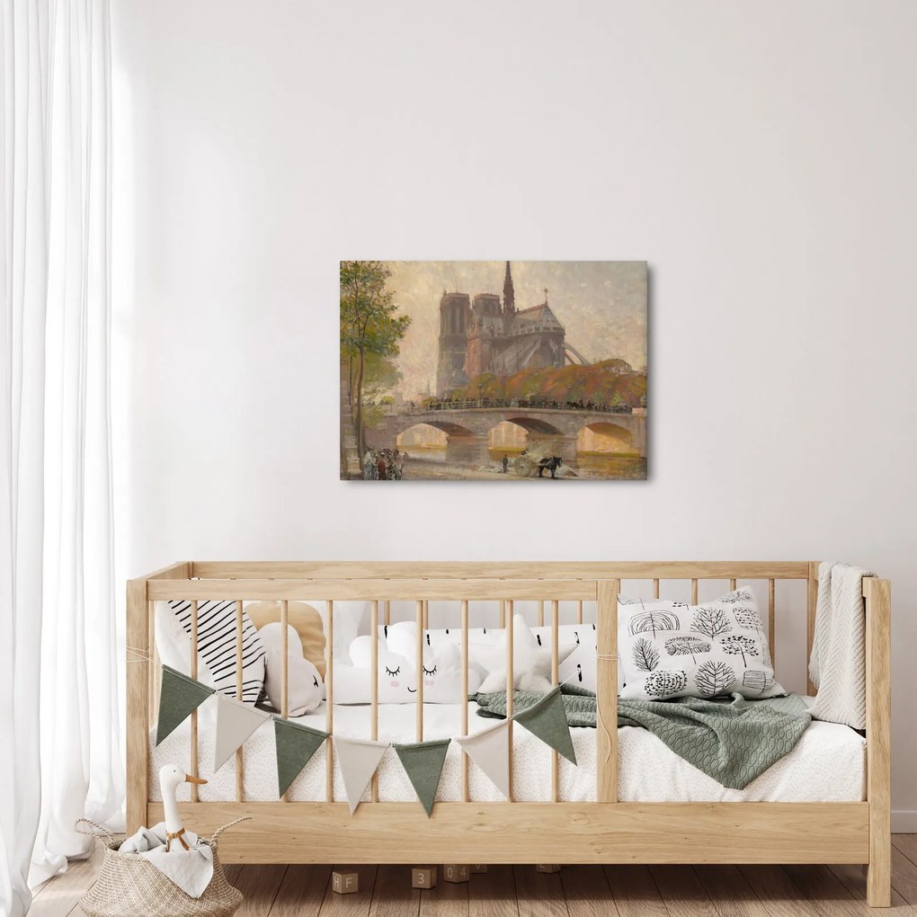 Obraz - Robert William Vonnoh, Notre Dame de Paris, reprodukcje (70x50 cm)