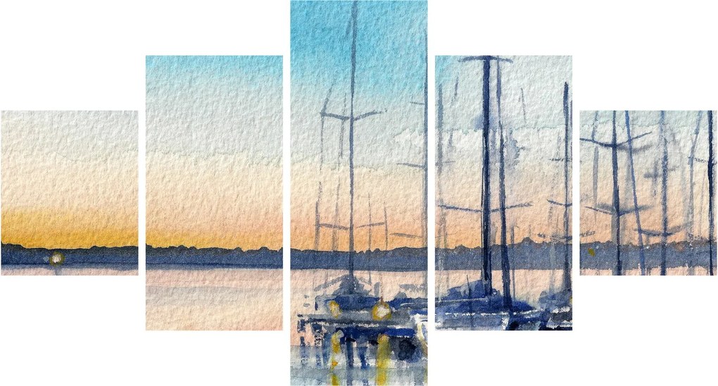 Obraz - Żeglarstwo, akwary (125x70 cm)