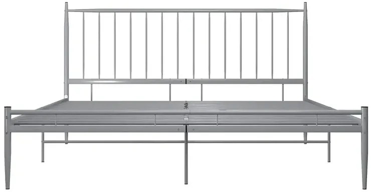 Szare metalowe łóżko małżeńskie 200x200 cm - Bumlo