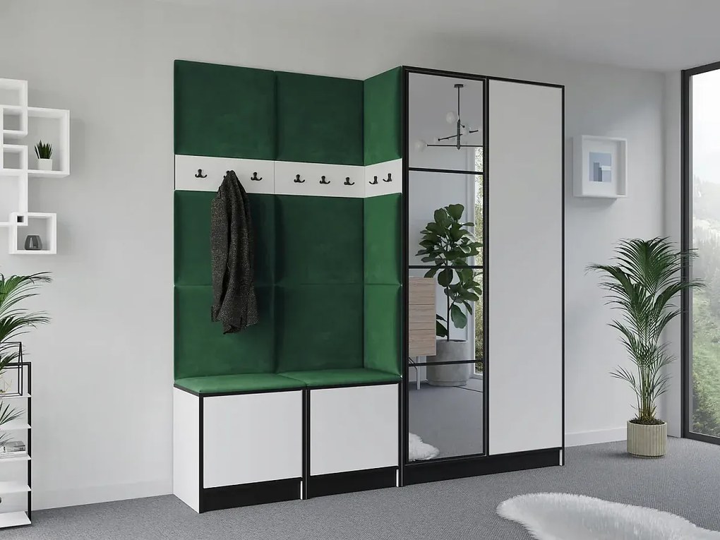 Garderoba EDEN 21 Biały + Zielony