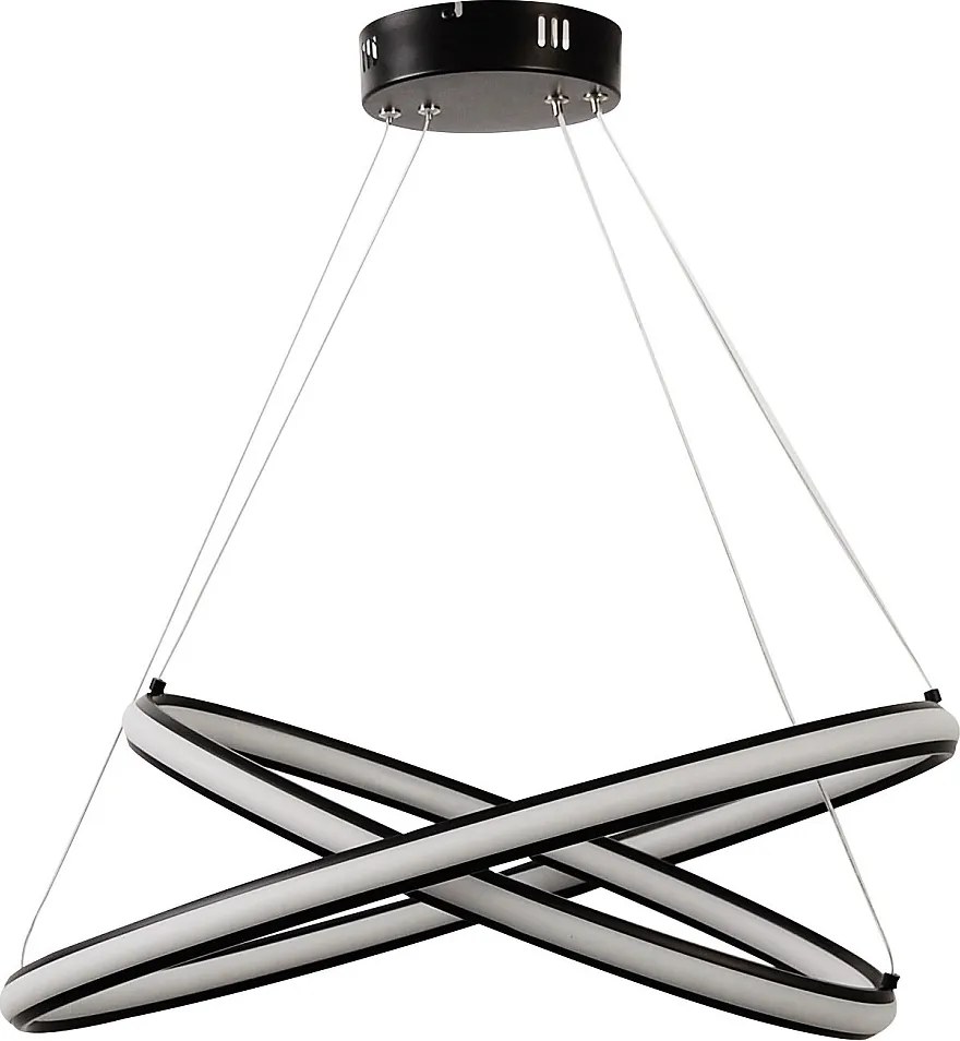 Lampa wisząca LED - szer. 60 x wys. 105 cm - Czarny matowy - AMASU
