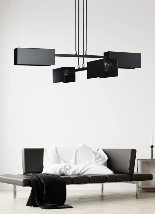 Czarna regulowana lampa wisząca w stylu loft - 3X D019 A2-B86