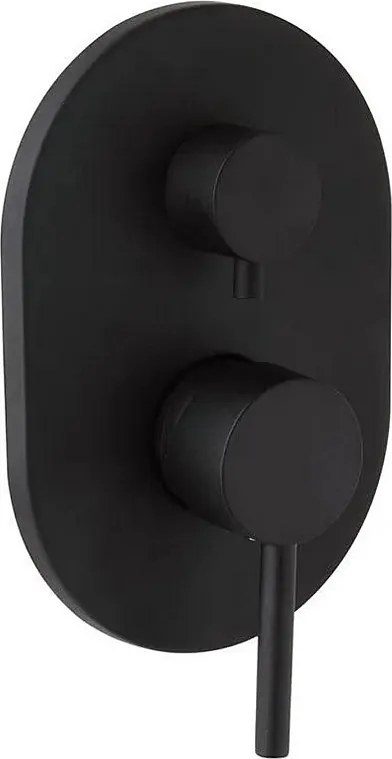 Bateria prysznicowa do zabudowy „Theris” z przełącznikiem w kolorze czarnego mosiądzu z matowym wykończeniem